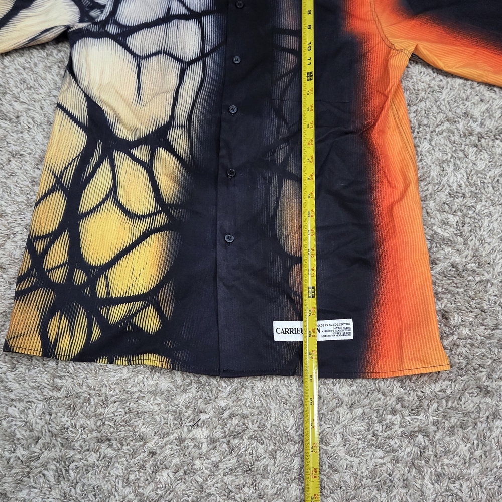 Kelly Obi Mens Button Up Shirt Abstract Butterfly Wing Artsy Workwear XL Black - Picture 5 of 6
